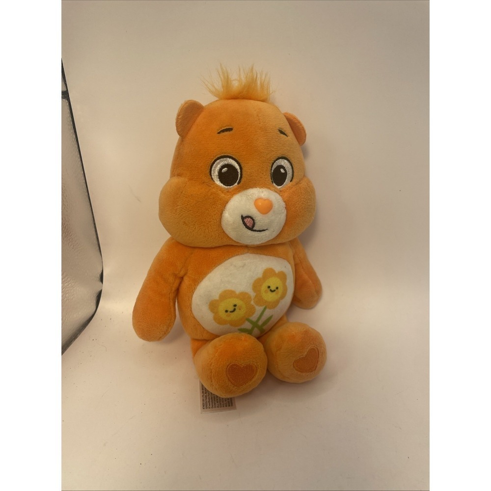 Care Bears Togetherness Bear Orange With Flowers Plush Bear 2021 10" EUC